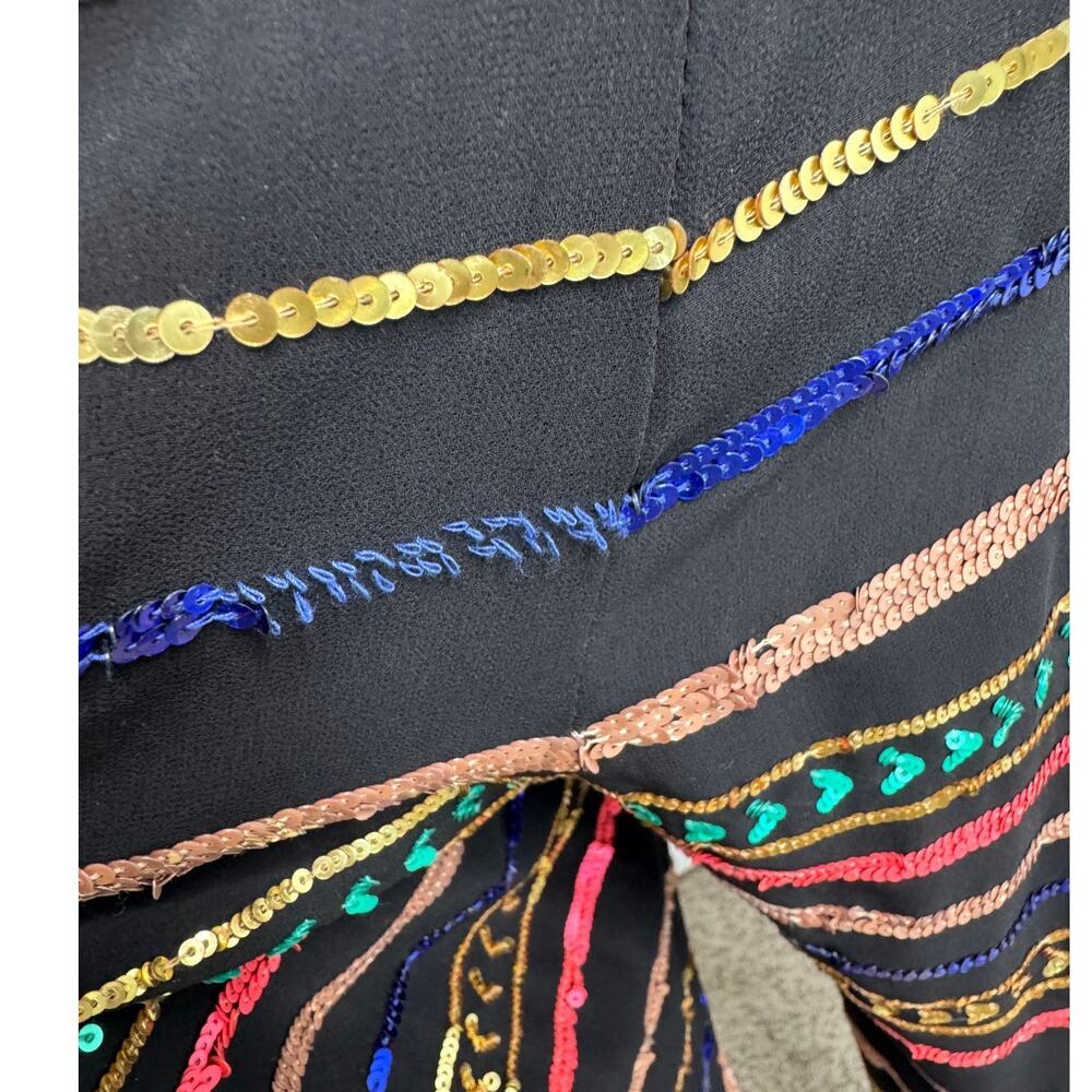 Mara Hoffman Sequin Striped Georgette Spaghetti Strap Jumpsuit black size XS - Picture 11 of 13